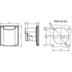 ABL Socle P17 à encastrer 132 x 145 mm