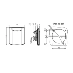 ABL Sortie d'eau carrosserie 130 x 145 mm