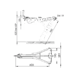 AL-KO Vérin 550 mm - 1250 kg