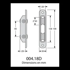 ANTAL Poulie encastrée de sortie de mât réa 40 mm