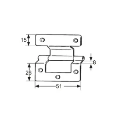 DECMO Charnière anglaise à déport 8 mm | 51 x 57 mm