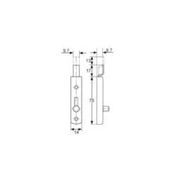 DECMO Verrou Alsacien 70 x 14 mm coudé