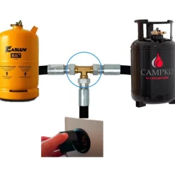 DREHMEISTER Raccord en T remplissage 2 bouteilles GPL
