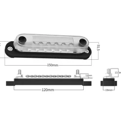 EM Busbar 2 x M6 + 12 x M4 | 150 A