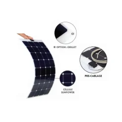 EM Kit solaire X-flex ETFE noir 220 W - VICTRON Bluesolar MPPT 75/15
