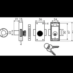 EUROMARINE Verrou inox à clé