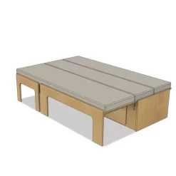 H2R Matelas pour lit peigne Simple Vans 130 cm