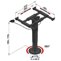 ILSE Pied de table 5986 A08