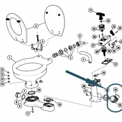 JABSCO Bride de sortie pour WC marins