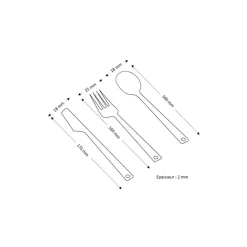 JAMET Set de 3 couverts titane