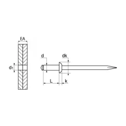 MARINOX Rivet tête plate tout inox A4 | ø 3 mm
