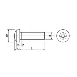 MARINOX Vis métaux + écrou inox A4 T.C Pozi | ø 8 mm