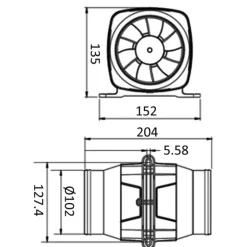 OSCULATI Aspirateur/ventilateur axial Hyperflow 7,6 m3