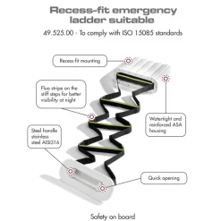 OSCULATI Echelle d'urgence encastrée de secours ISO 15085