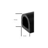 OSCULATI Liston PVC noir 70 x 70 mm