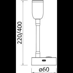 OSCULATI Spot LED Articulé + USB-C noir