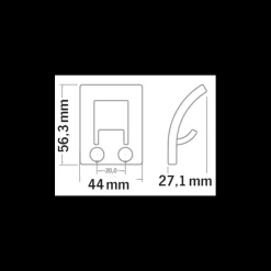 REIMO Double patère ABS 44 x 56 mm