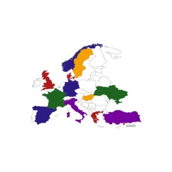 REIMO Set d'autocollants carte Europe à coller