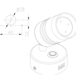 TREM Applique LED avec prise USB