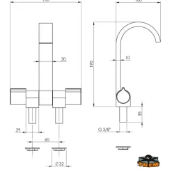 TREM Robinet mélangeur Black Line | rabattable