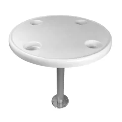 TREM Table ronde ABS Blanc ⌀ 60 cm + pied fixe et embase