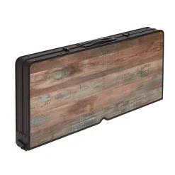 TRIGANO Table camping bois flotté + 2 bancs
