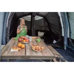 TRIGANO Table camping bois flotté + 2 bancs