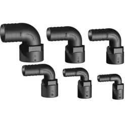 TRUDESIGN Coude 90° FM fileté cannelé noir BSP