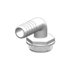 TRUDESIGN Coude 90° MM fileté cannelé blanc & joint bleu 1"1/2