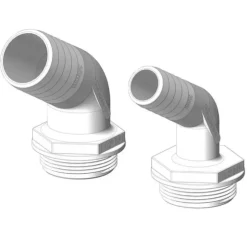 TRUDESIGN Coude 120° MM fileté cannelé blanc & joint bleu