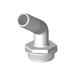 TRUDESIGN Coude 120° MM fileté cannelé blanc & joint bleu
