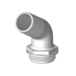 TRUDESIGN Coude 120° MM fileté cannelé blanc & joint bleu