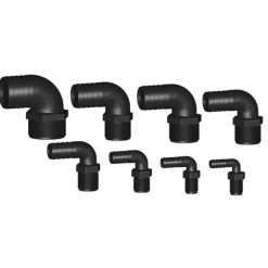 TRUDESIGN Coude 90° MM fileté BSP cannelé noir