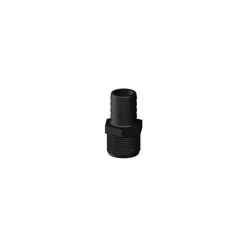 TRUDESIGN Raccord droit MM long fileté cannelé BSP Noir