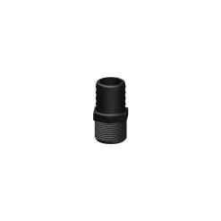 TRUDESIGN Raccord droit MM long fileté cannelé BSP Noir