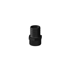 TRUDESIGN Raccord droit MM long fileté cannelé BSP Noir