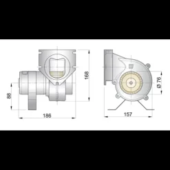 VETUS Ventilateur-extracteur en ligne ø76mm