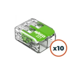 WAGO 221 Green 2 entrées | pack de 10