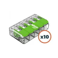 WAGO 221 Green 5 entrées | pack de 10