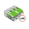 WAGO 221 Green 3 entrées | pack de 10