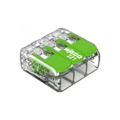 WAGO 221 Green 3 entrées | pack de 10