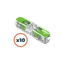 WAGO 221 Green Inline 2 entrées en ligne | pack de 10